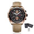 Montre pour homme MEGIR – Chronographe style affaires, bracelet en cuir