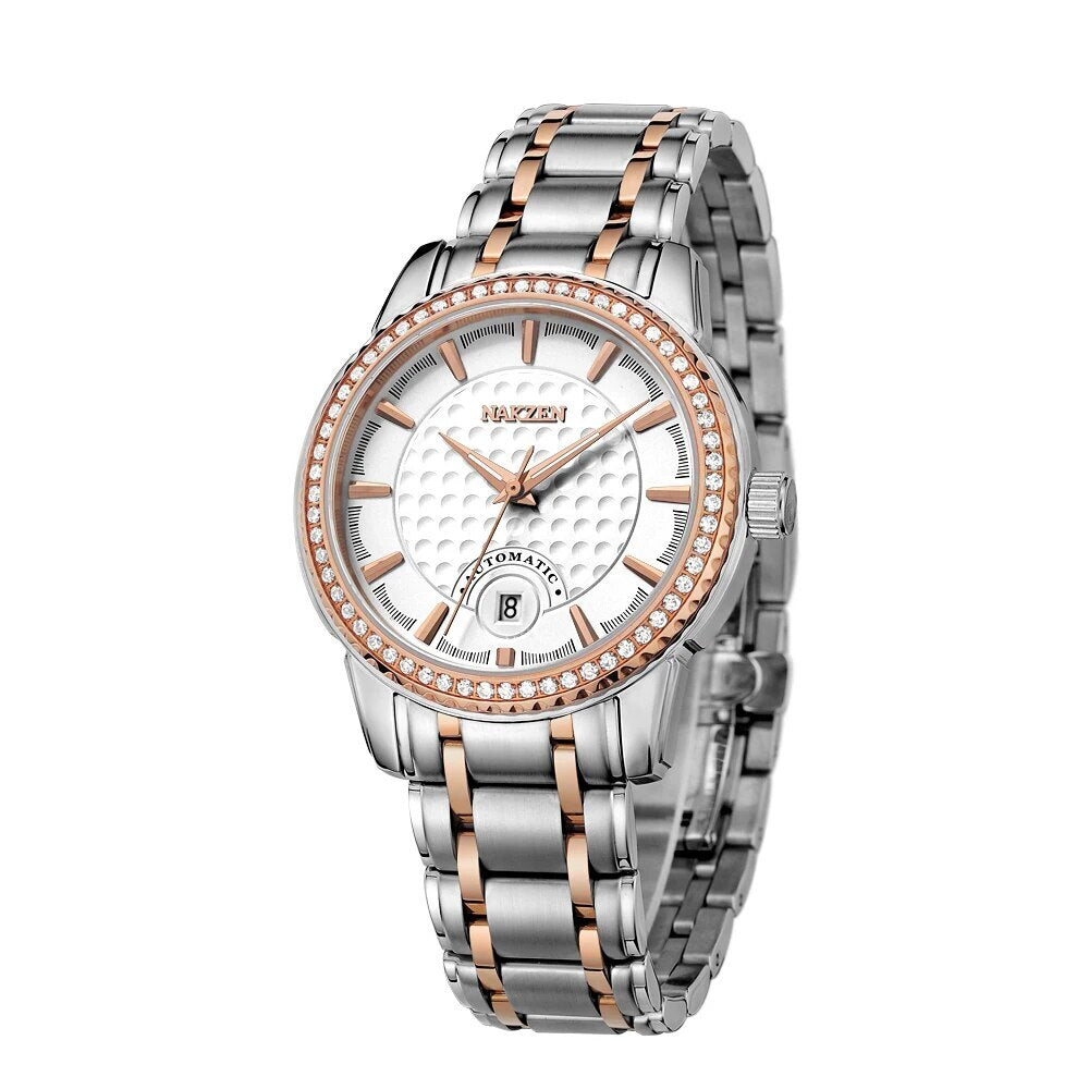 NAKZEN Men Business Mechanical Watch Men's Automatic Miyota 8215 Movt Diamond Watches Sapphire Wrist Watch Waterproof Clock 6020