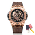 Montre pour homme RUIMAS – Style sport et mode, mouvement à quartz, bracelet en cuir, étanche, modèle décontracté 533