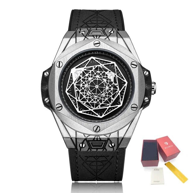 Montre pour homme RUIMAS – Style sport et mode, mouvement à quartz, bracelet en cuir, étanche, modèle décontracté 533