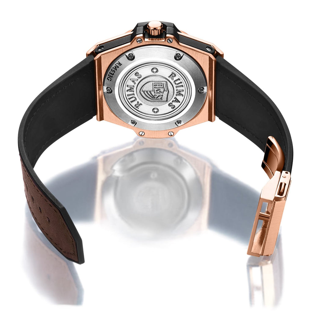 Montre pour homme RUIMAS – Style sport et mode, mouvement à quartz, bracelet en cuir, étanche, modèle décontracté 533
