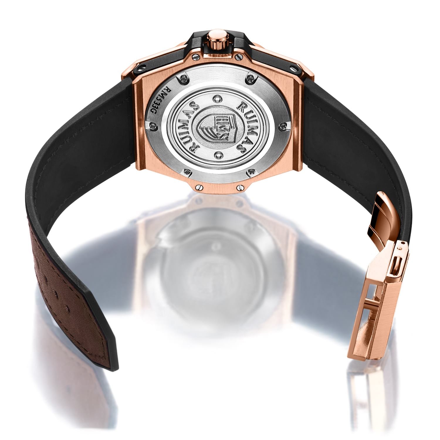 Montre pour homme RUIMAS – Style sport et mode, mouvement à quartz, bracelet en cuir, étanche, modèle décontracté 533