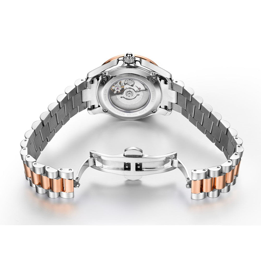 Montre mécanique pour femme RUIMAS avec verre saphir – Luxe, bracelet en acier, style élégant, mouvement automatique – Modèle 6740