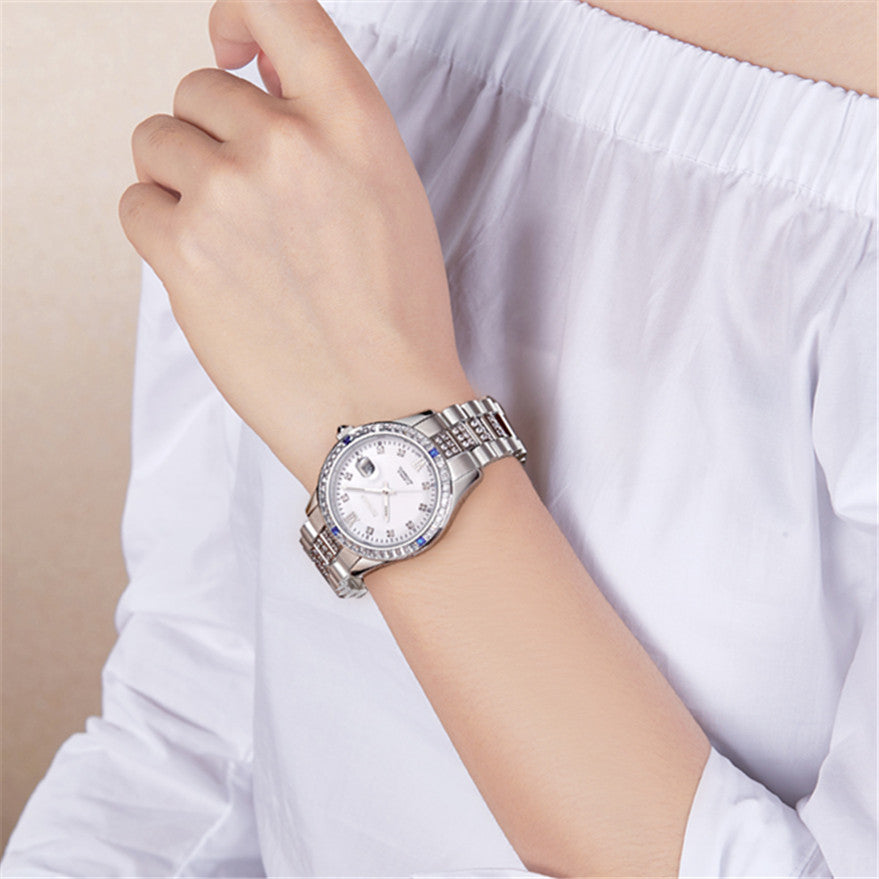 Montre mécanique pour femme RUIMAS avec verre saphir – Luxe, bracelet en acier, style élégant, mouvement automatique – Modèle 6740