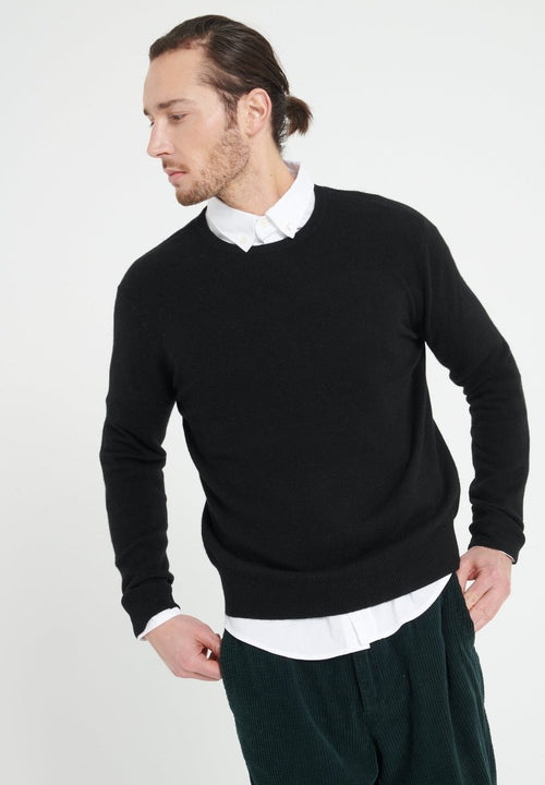 Pull col rond homme en cachemire noir - LUKE 2